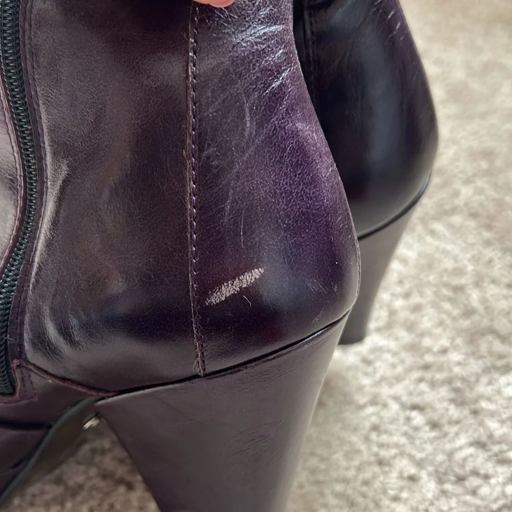 Lola Torres Leather Ankle Boots (eggplant)